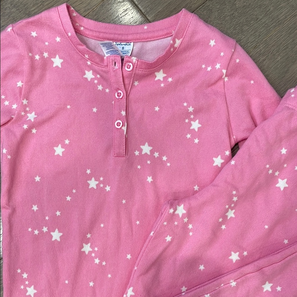 Splendid Cozy Pink Starry Pajamas - Girls Size 8! - Picture 3 of 10